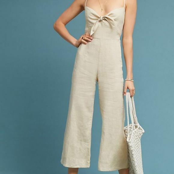 anthropologie linen jumpsuit
